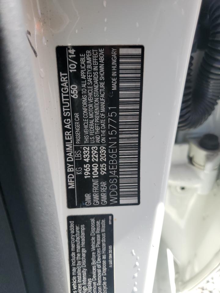 2014 Mercedes-Benz Cla 250 VIN: WDDSJ4EB6EN157751 Lot: 85492265