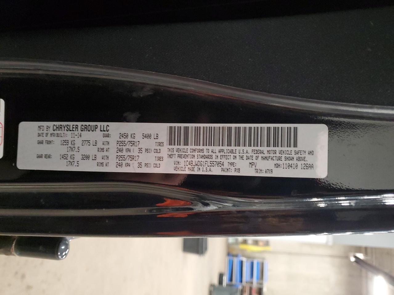 2015 Jeep Wrangler Unlimited Sport VIN: 1C4BJWDG1FL557054 Lot: 85955165