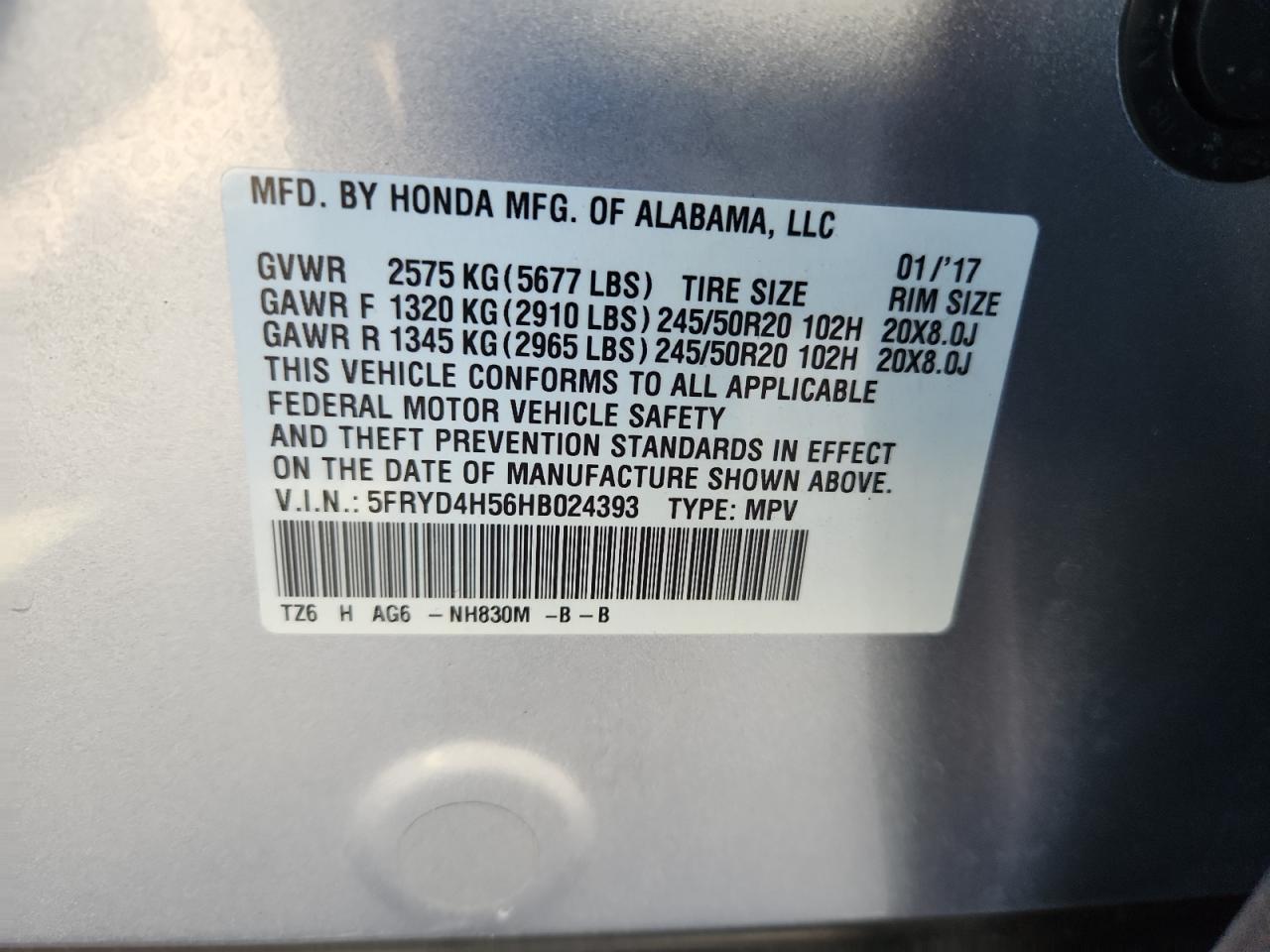 2017 Acura Mdx Technology VIN: 5FRYD4H56HB024393 Lot: 84775565