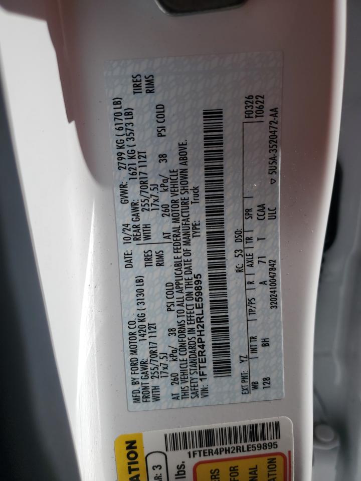 2024 Ford Ranger Xl VIN: 1FTER4PH2RLE59895 Lot: 87048575