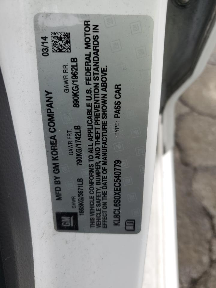 2014 Chevrolet Spark Ev 2Lt VIN: KL8CL6S0XEC540779 Lot: 84863055