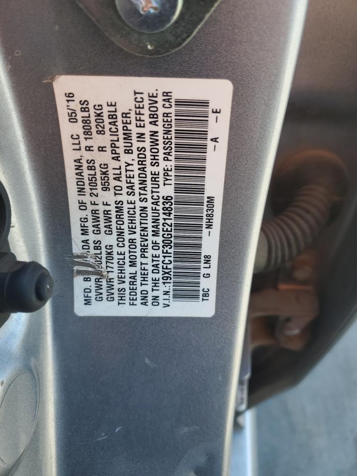 2016 Honda Civic Ex VIN: 19XFC1F30GE214836 Lot: 82280295