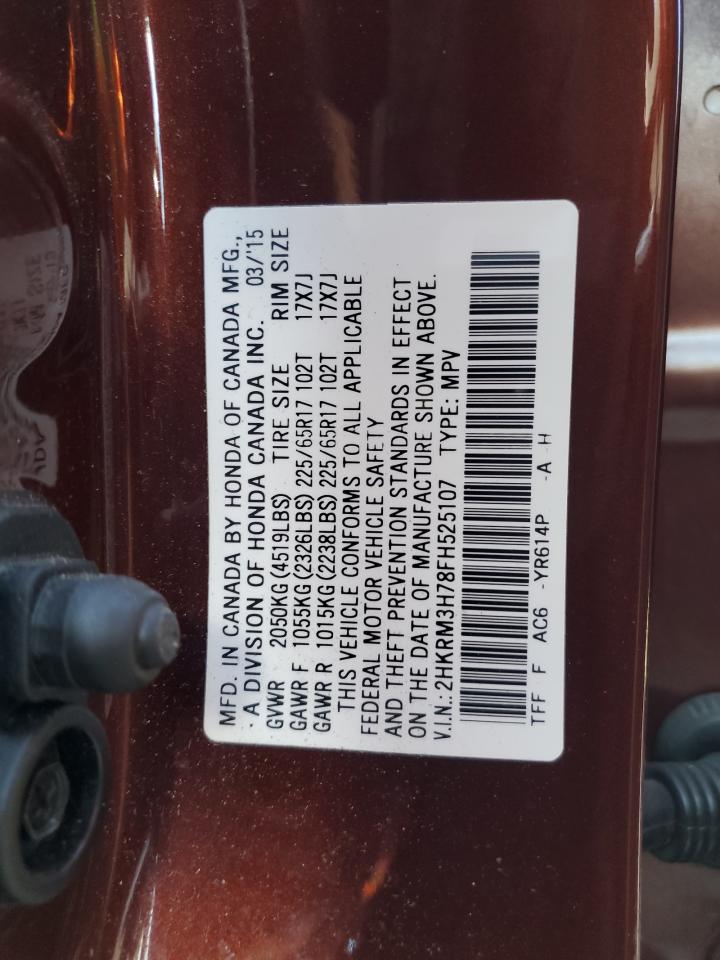 2015 Honda Cr-V Exl VIN: 2HKRM3H78FH525107 Lot: 82679005