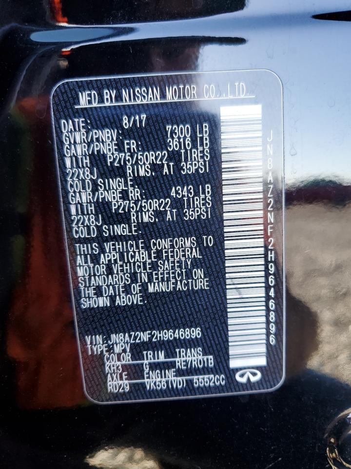 2017 Infiniti Qx80 Base VIN: JN8AZ2NF2H9646896 Lot: 90622245