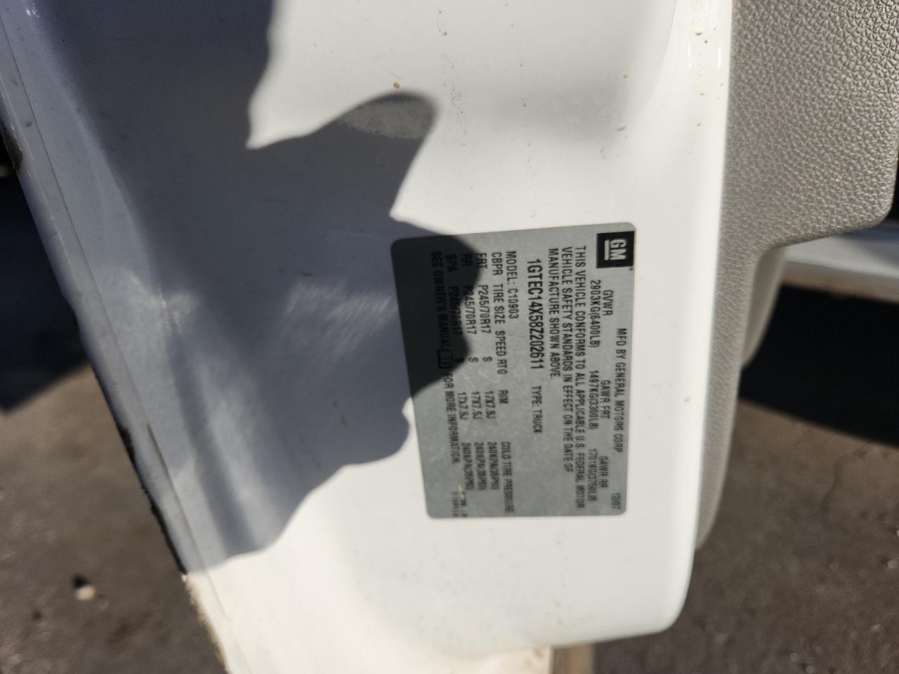 2008 GMC Sierra C1500 VIN: 1GTEC14X58Z202611 Lot: 85195705