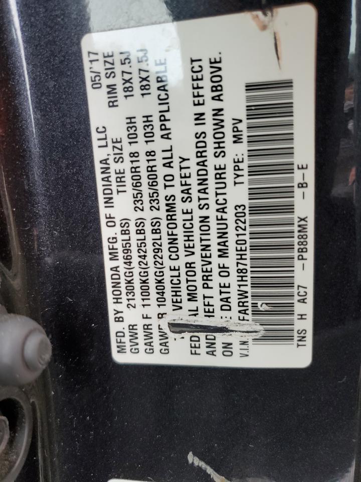 2017 Honda Cr-V Exl VIN: 7FARW1H87HE012203 Lot: 82515485