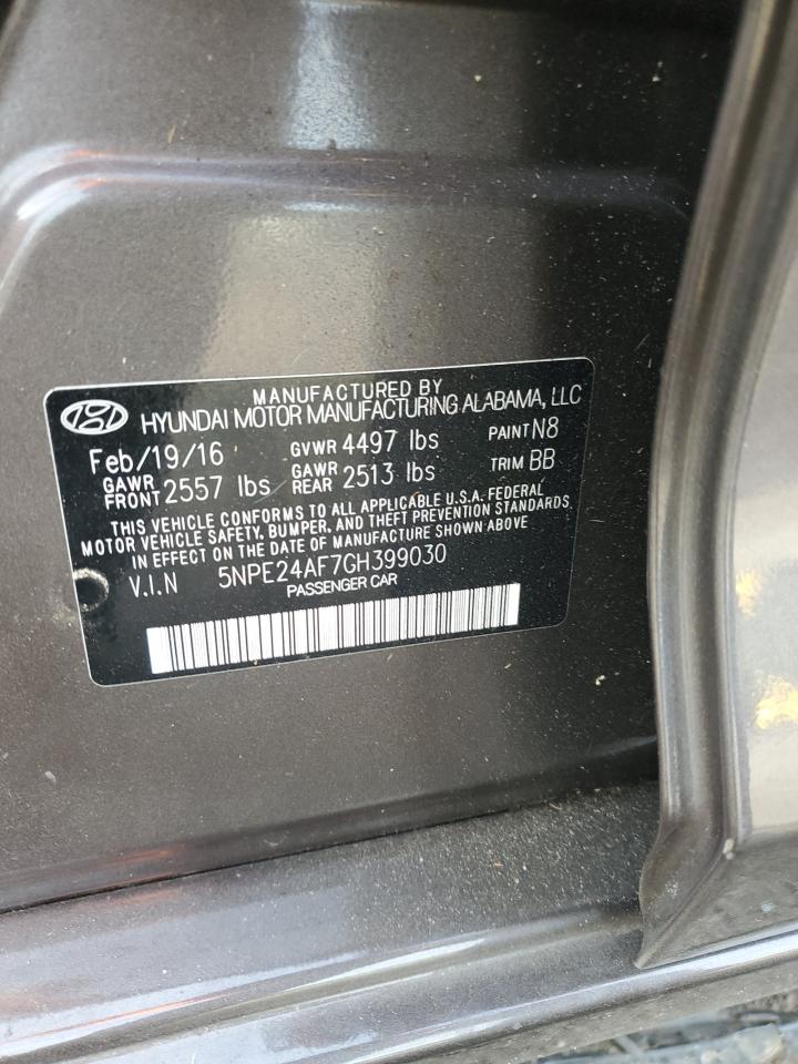 2016 Hyundai Sonata Se VIN: 5NPE24AF7GH399030 Lot: 85284905