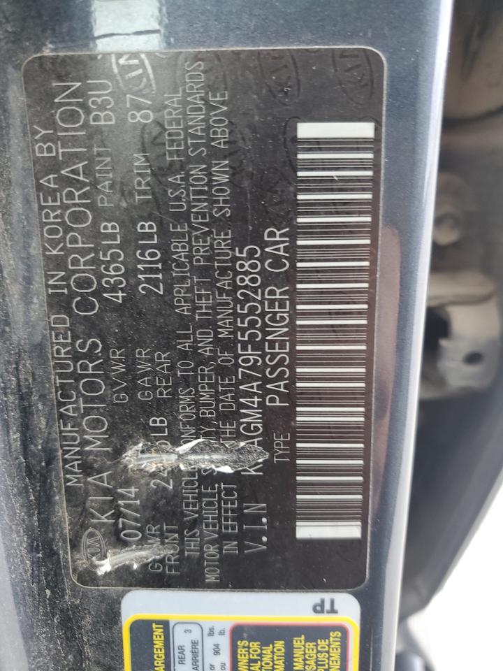 2015 Kia Optima Lx VIN: KNAGM4A79F5552885 Lot: 90656865