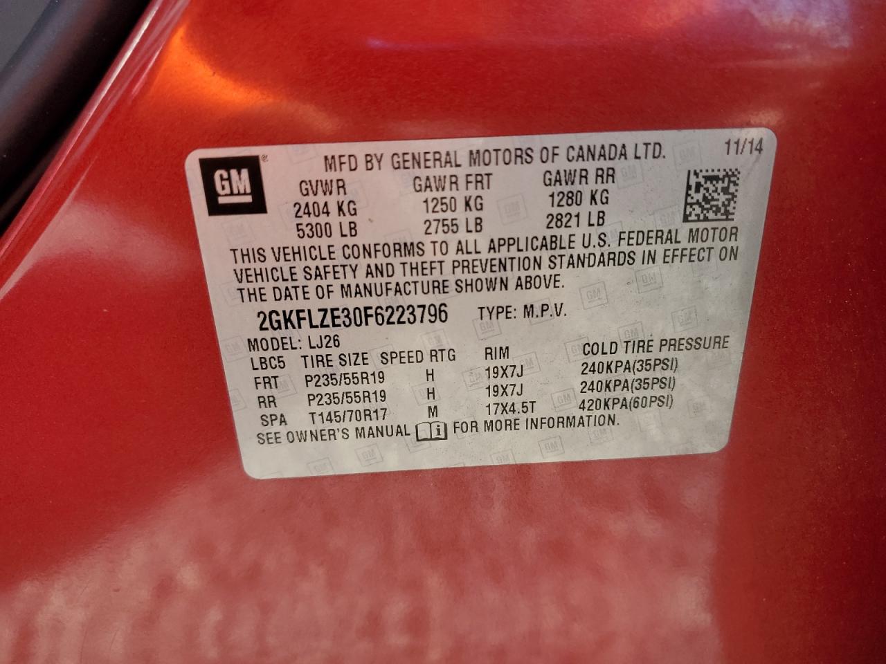 2015 GMC Terrain Denali VIN: 2GKFLZE30F6223796 Lot: 82478755