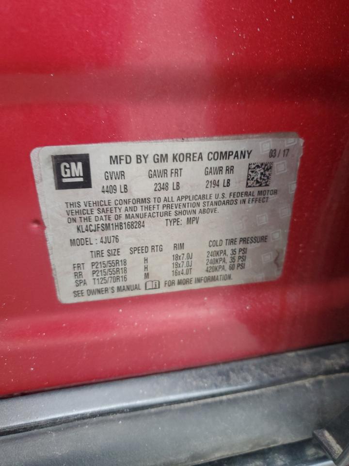 2017 Buick Encore Preferred Ii VIN: KL4CJFSM1HB168284 Lot: 84961375