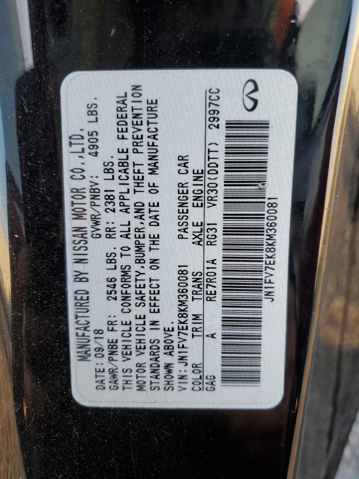 2019 Infiniti Q60 Red Sport 400 VIN: JN1FV7EK8KM360081 Lot: 86636855