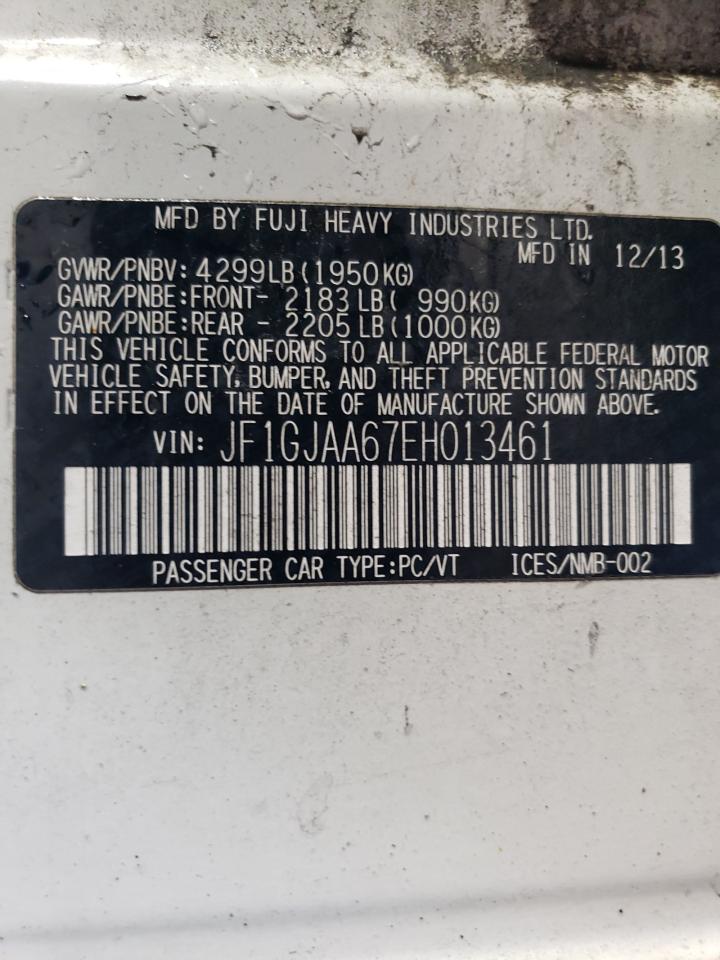2014 Subaru Impreza VIN: JF1GJAA67EH013461 Lot: 85186015