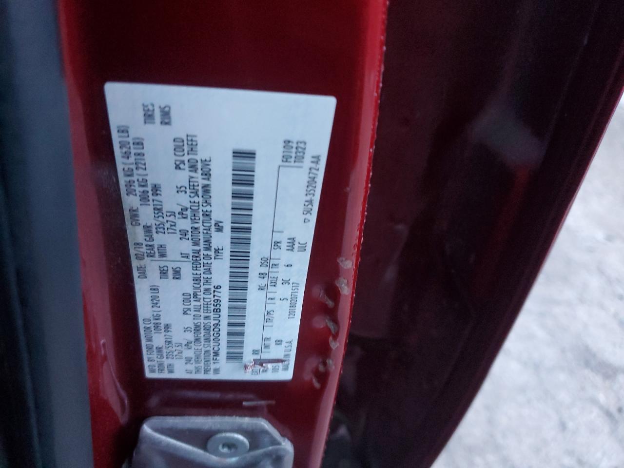 2018 Ford Escape Se VIN: 1FMCU0GD9JUB59776 Lot: 90594855