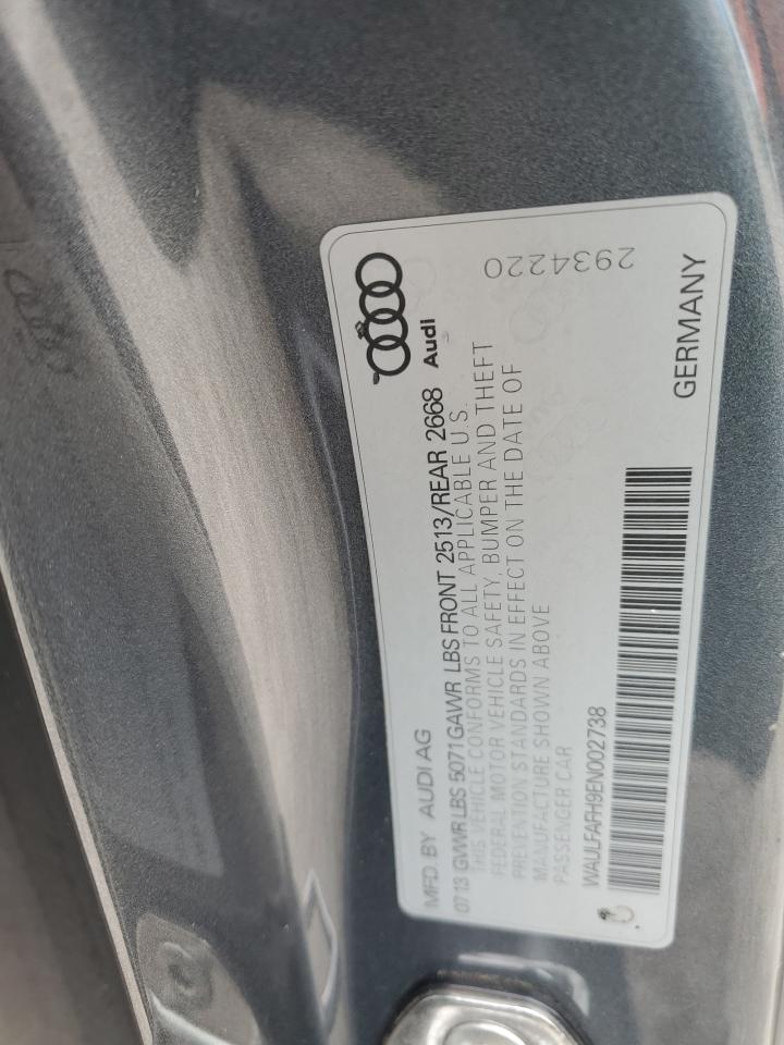 2014 Audi A5 Premium Plus VIN: WAULFAFH9EN002738 Lot: 90342045