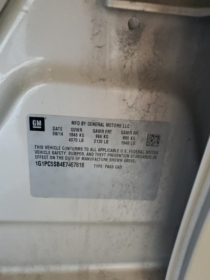 2014 Chevrolet Cruze Lt VIN: 1G1PC5SB4E7467818 Lot: 82408905