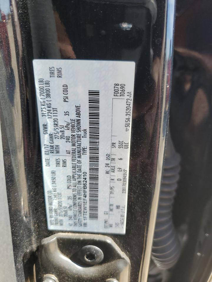 2017 Ford F150 Supercrew VIN: 1FTEW1EF4HFB62410 Lot: 82613505