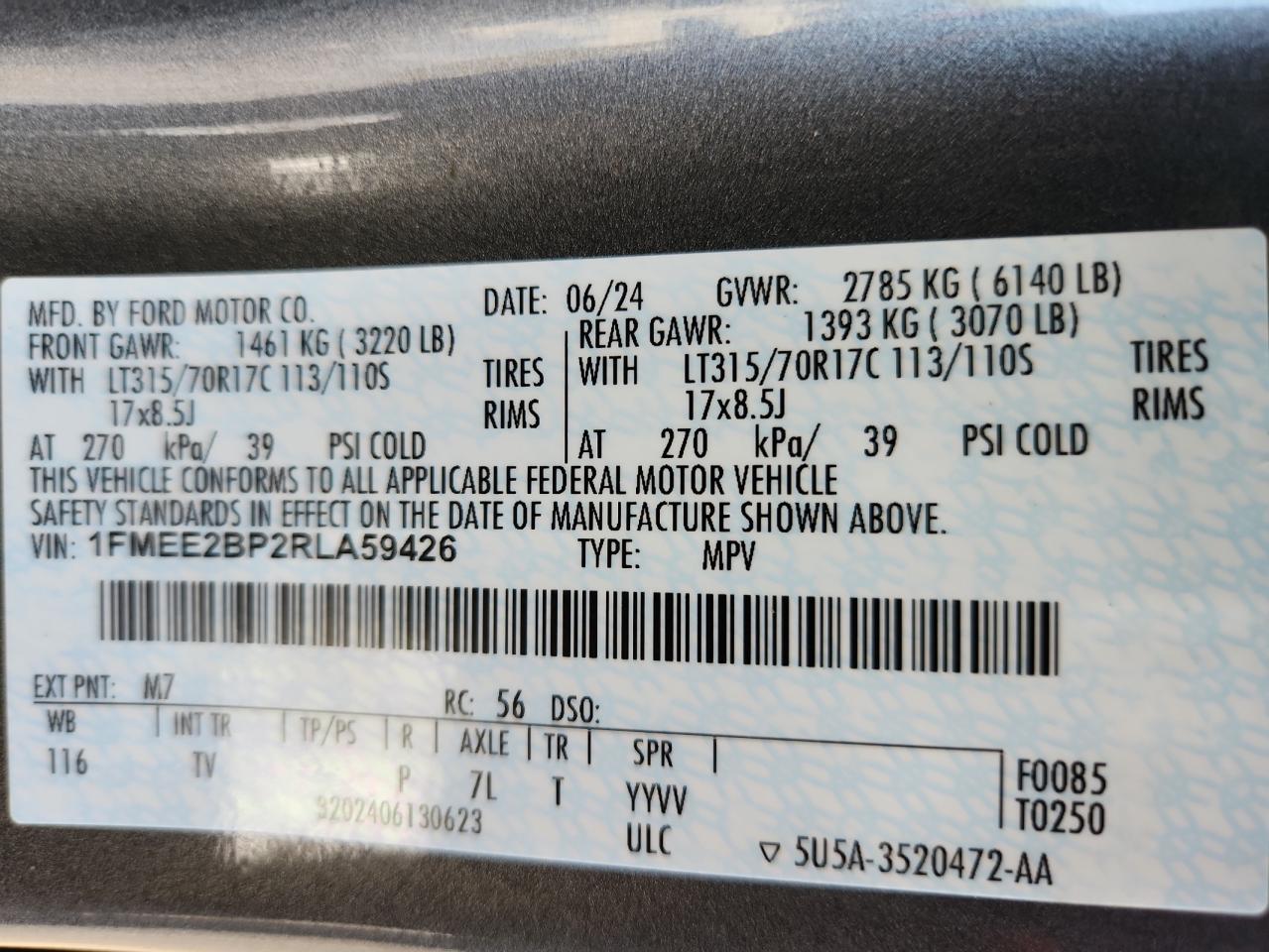 2024 Ford Bronco Wildtrak VIN: 1FMEE2BP2RLA59426 Lot: 86826965