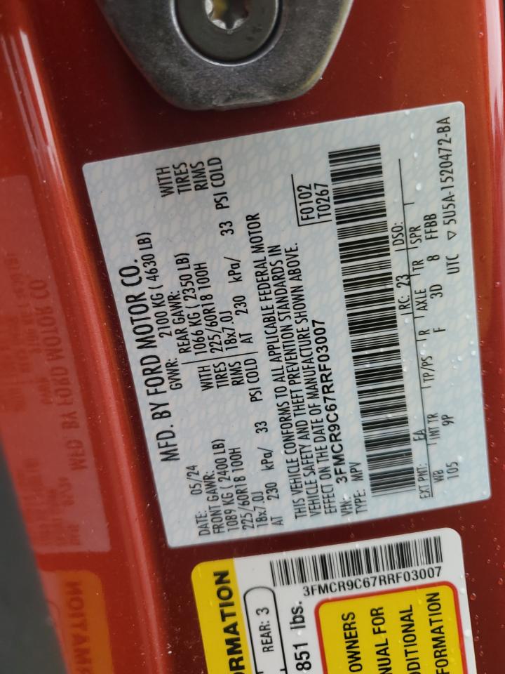 2024 Ford Bronco Sport Outer Banks VIN: 3FMCR9C67RRF03007 Lot: 84465065