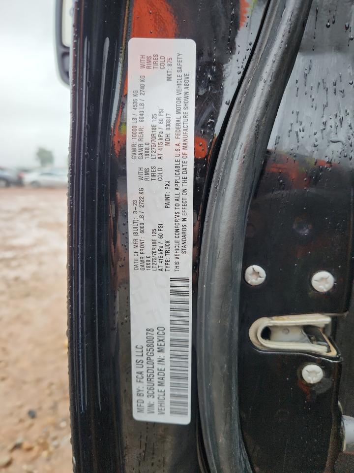 2023 Ram 2500 Big Horn VIN: 3C6UR5DL0PG580078 Lot: 81642565