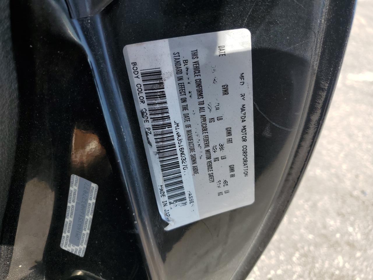 1992 Mazda Miata VIN: JM1NA3516N0327077 Lot: 81993765