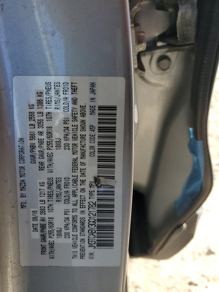 2016 Mazda Cx-9 Touring VIN: JM3TCABY3G0121782 Lot: 90603875