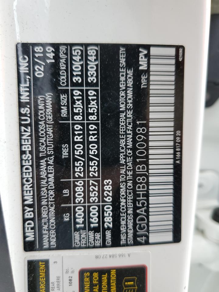 2018 Mercedes-Benz Gle 350 4Matic VIN: 4JGDA5HB8JB100981 Lot: 90689015