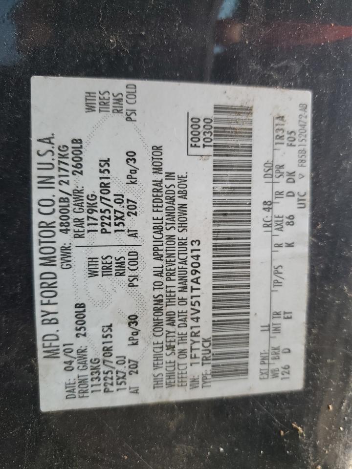 2001 Ford Ranger Super Cab VIN: 1FTYR14V51TA90413 Lot: 85114135