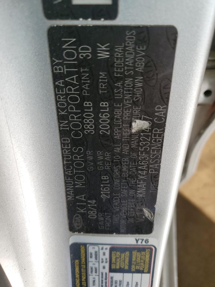 2015 Kia Forte Lx VIN: KNAFX4A63F5321457 Lot: 86289185