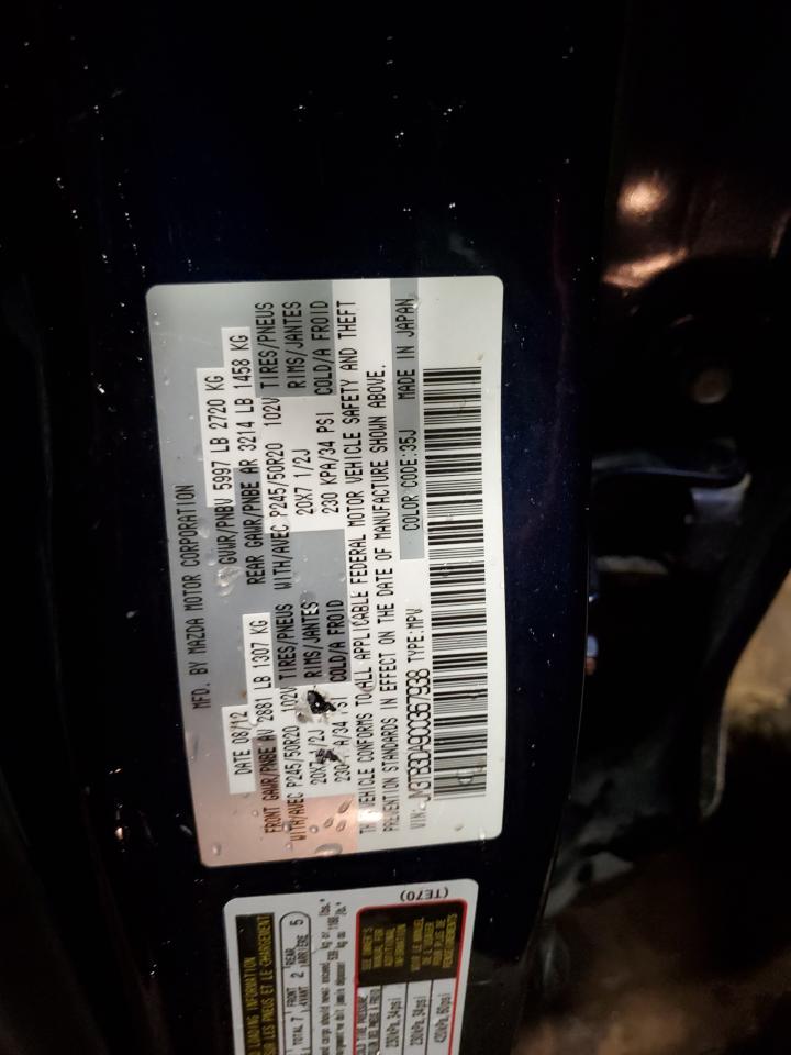 2012 Mazda Cx-9 VIN: JM3TB3DA9C0367938 Lot: 86772075