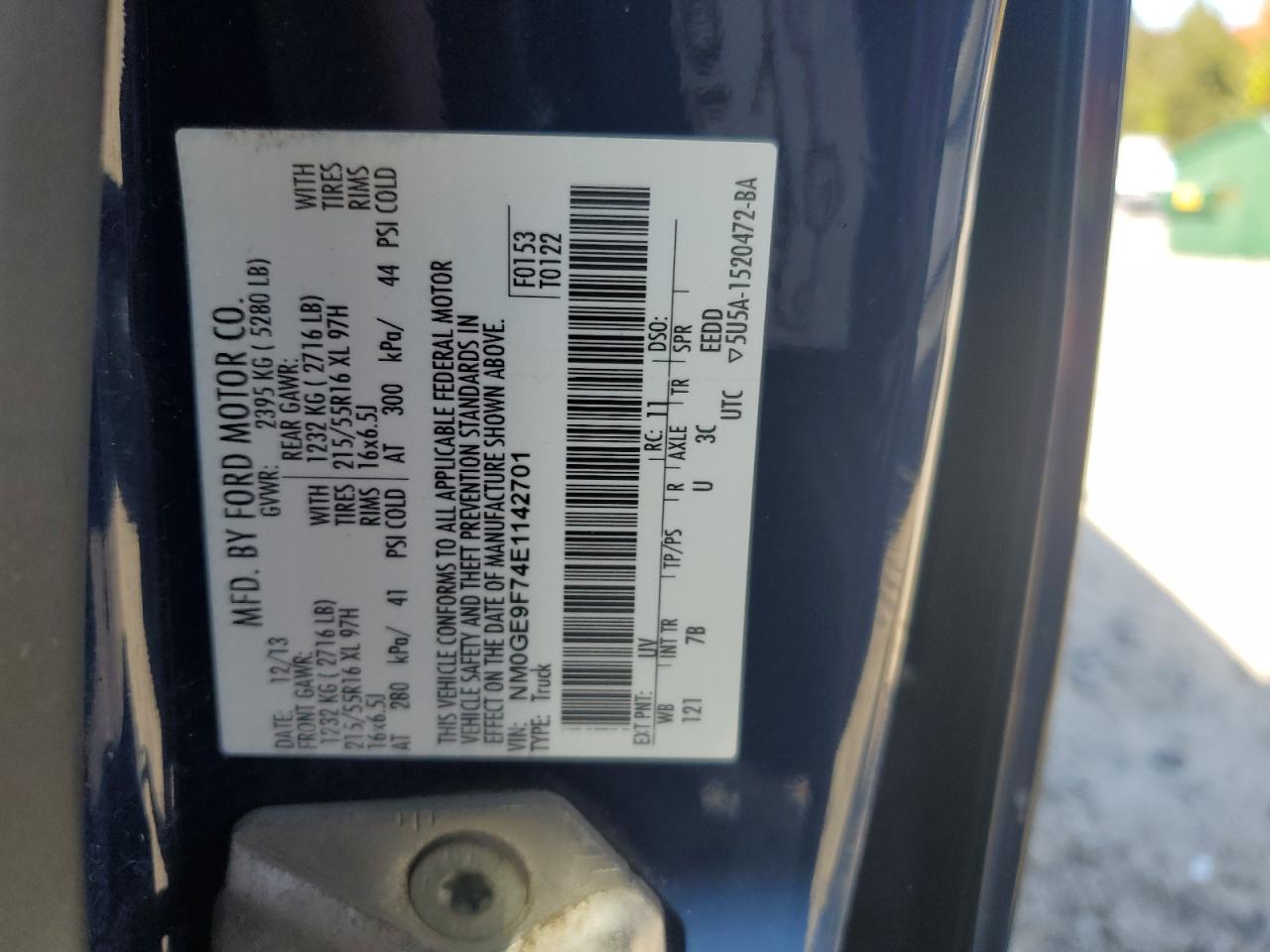 2014 Ford Transit Connect Xlt VIN: NM0GE9F74E1142701 Lot: 85777045