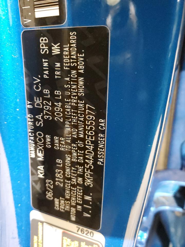 2023 Kia Forte Gt Line VIN: 3KPF54AD4PE655977 Lot: 90311455