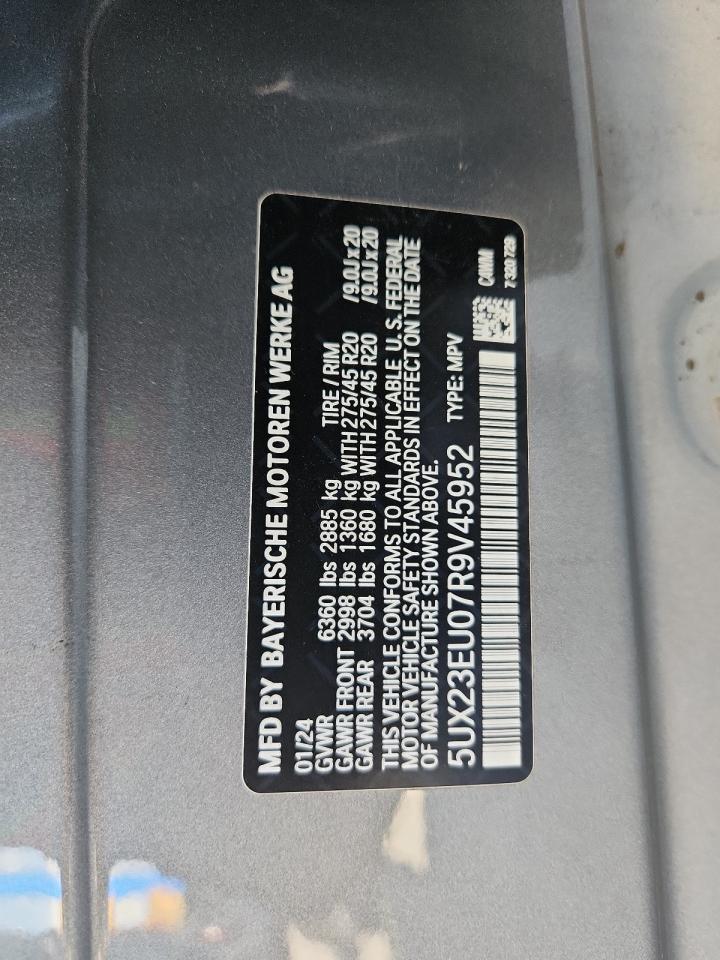 2024 BMW X5 xDrive40I VIN: 5UX23EU07R9V45952 Lot: 81947405