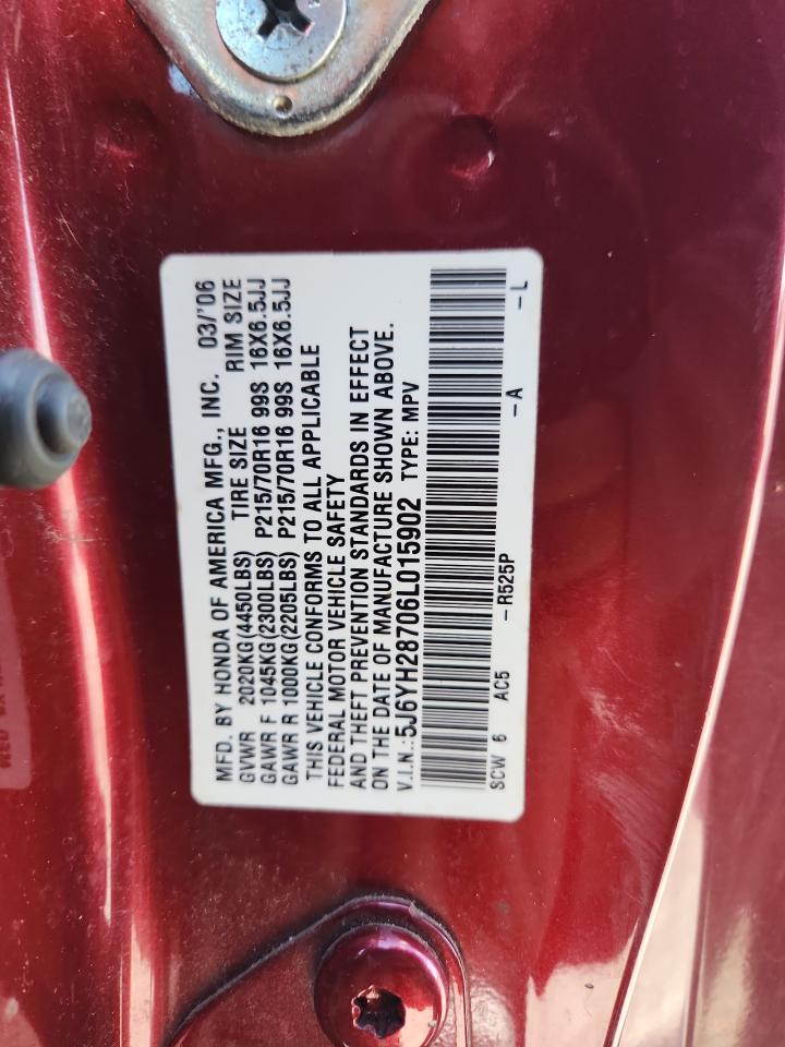 2006 Honda Element Ex VIN: 5J6YH28706L015902 Lot: 90130095