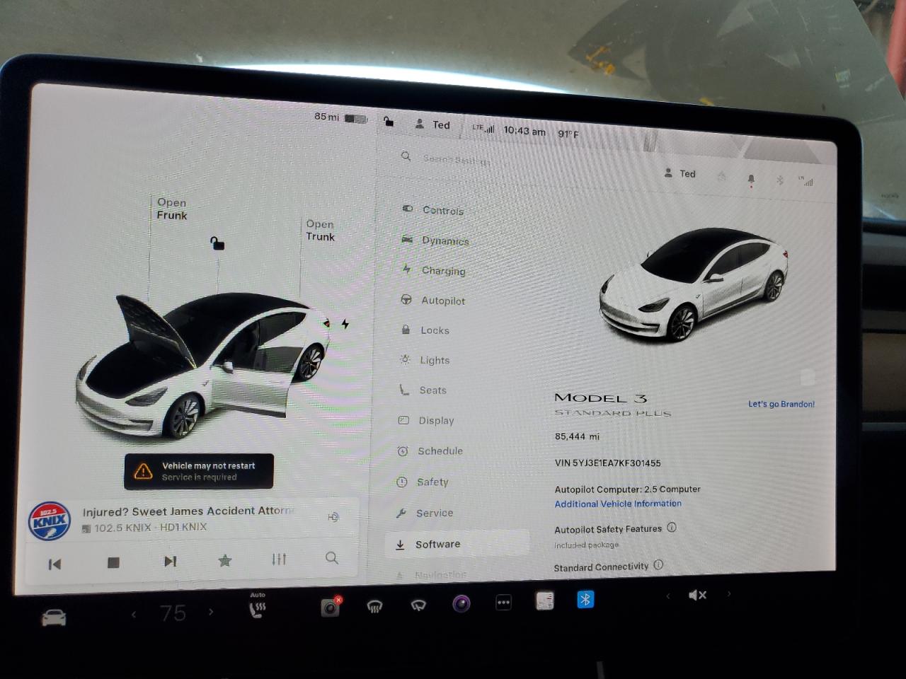 2019 Tesla Model 3 VIN: 5YJ3E1EA7KF301455 Lot: 82198995