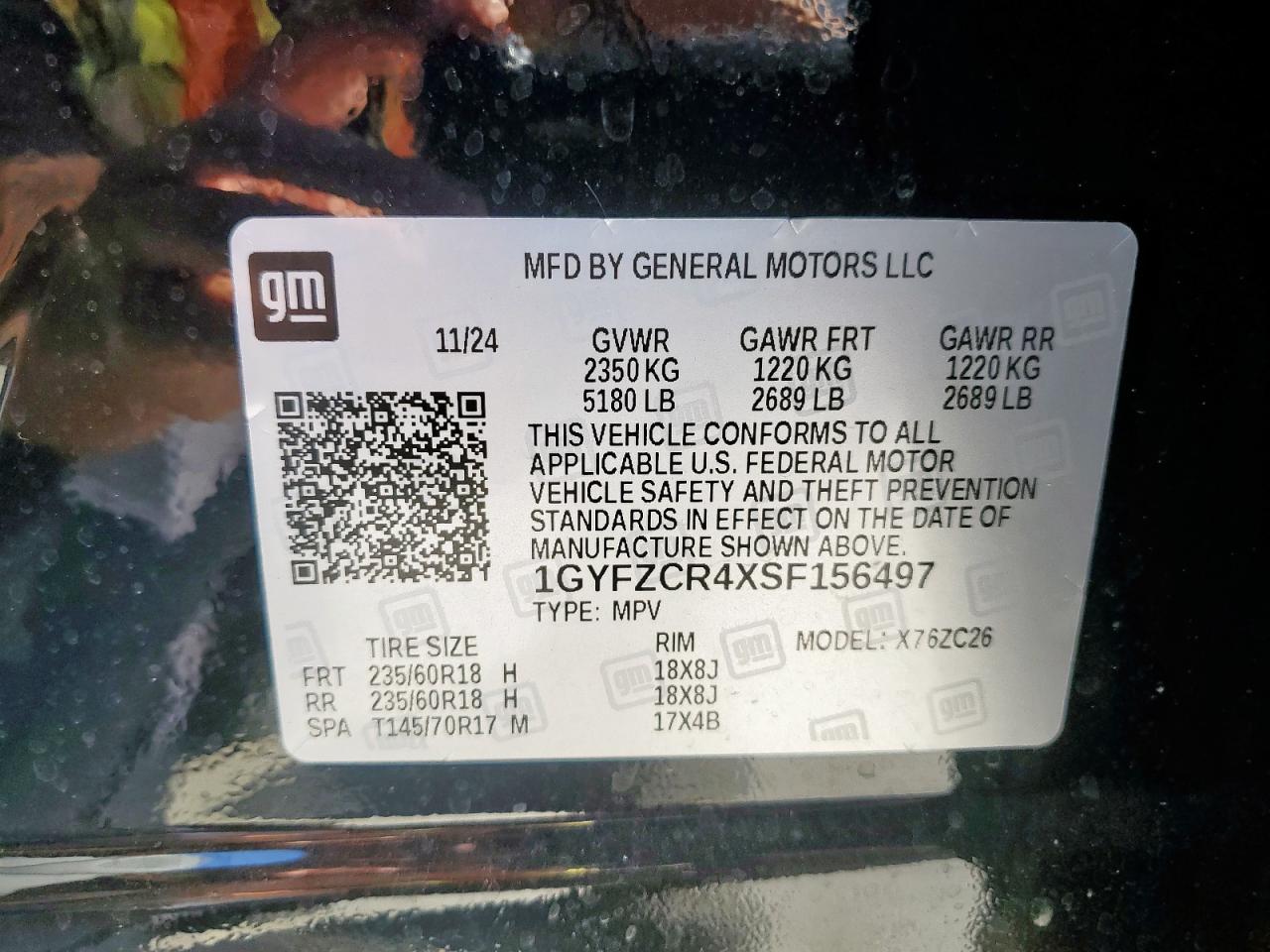 2025 Cadillac Xt4 Premium Luxury VIN: 1GYFZCR4XSF156497 Lot: 84462065