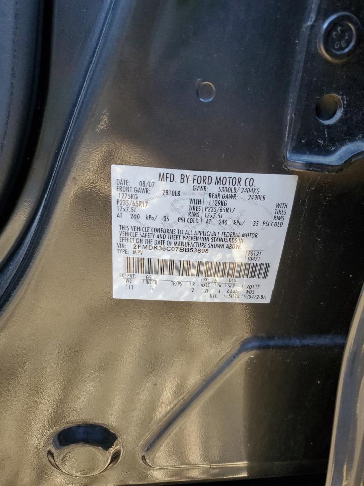 2007 Ford Edge Se VIN: 2FMDK36C07BB53898 Lot: 90829495