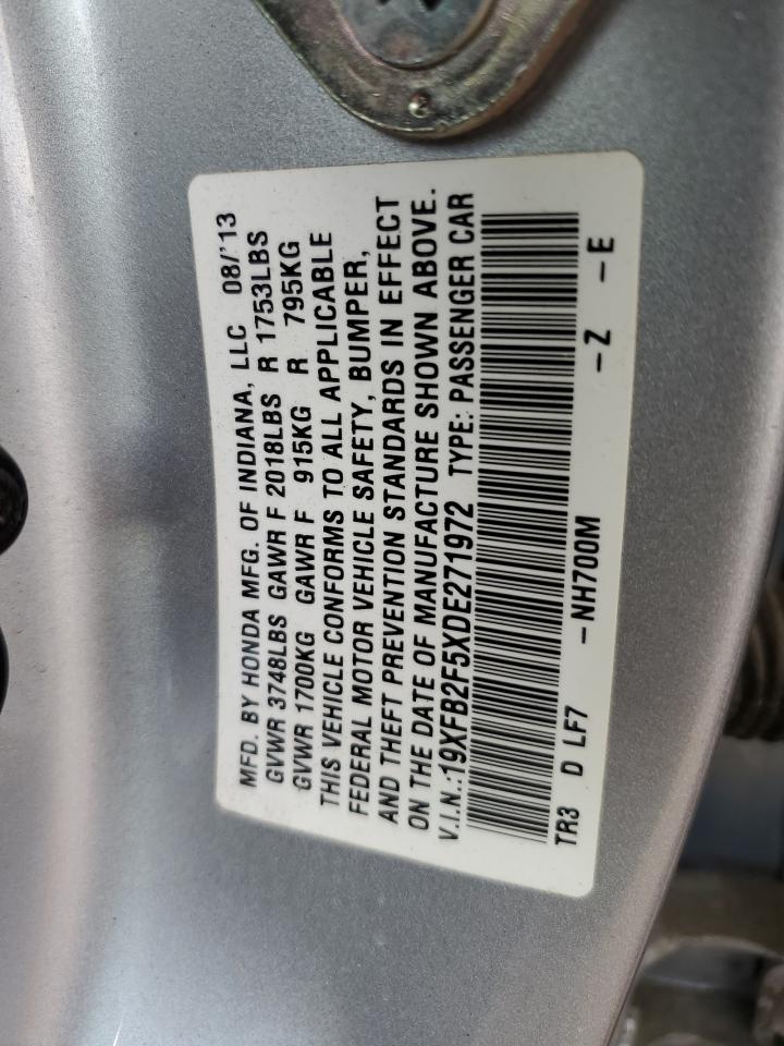 2013 Honda Civic Lx VIN: 19XFB2F5XDE271972 Lot: 86251175