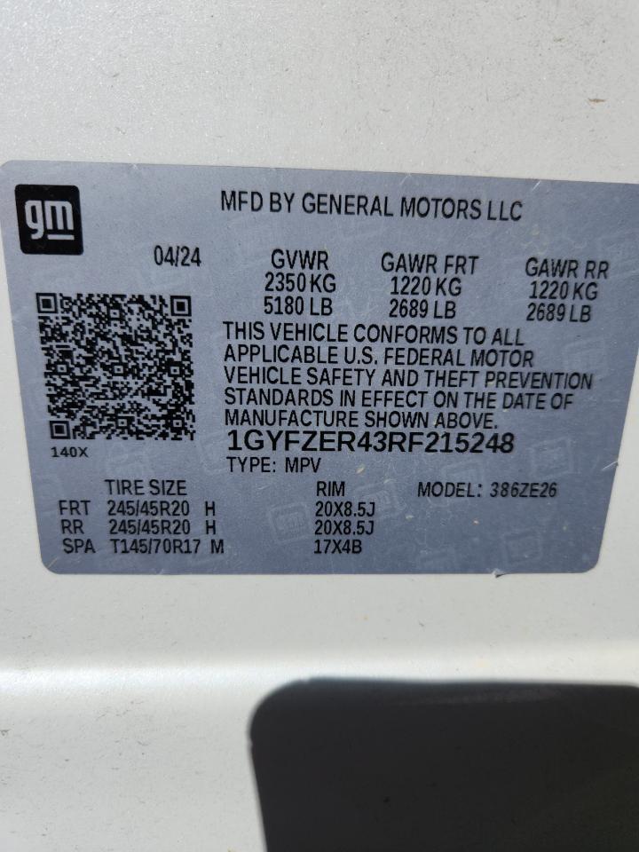 2024 Cadillac Xt4 Sport VIN: 1GYFZER43RF215248 Lot: 90488445