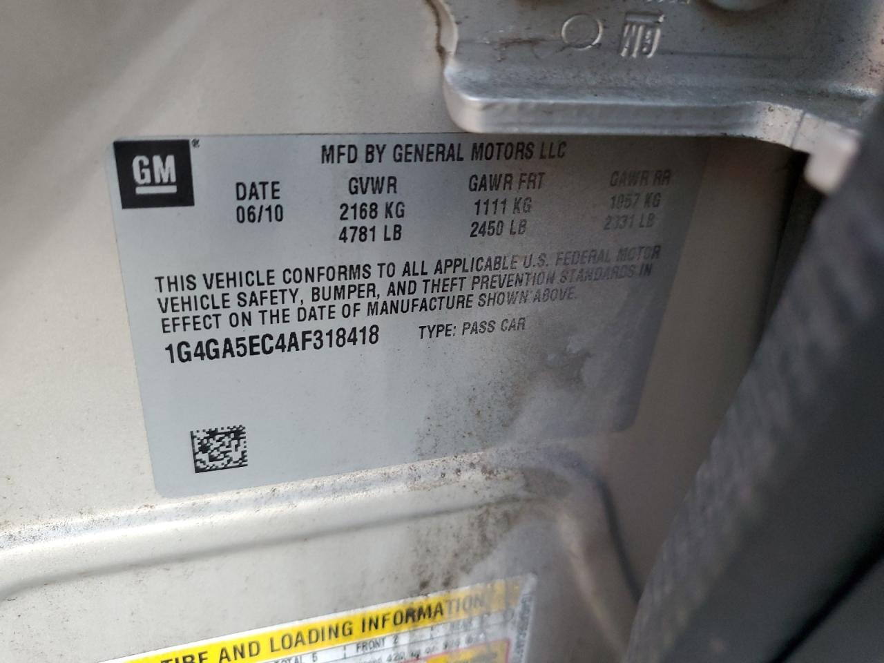 2010 Buick Lacrosse Cx VIN: 1G4GA5EC4AF318418 Lot: 90346095