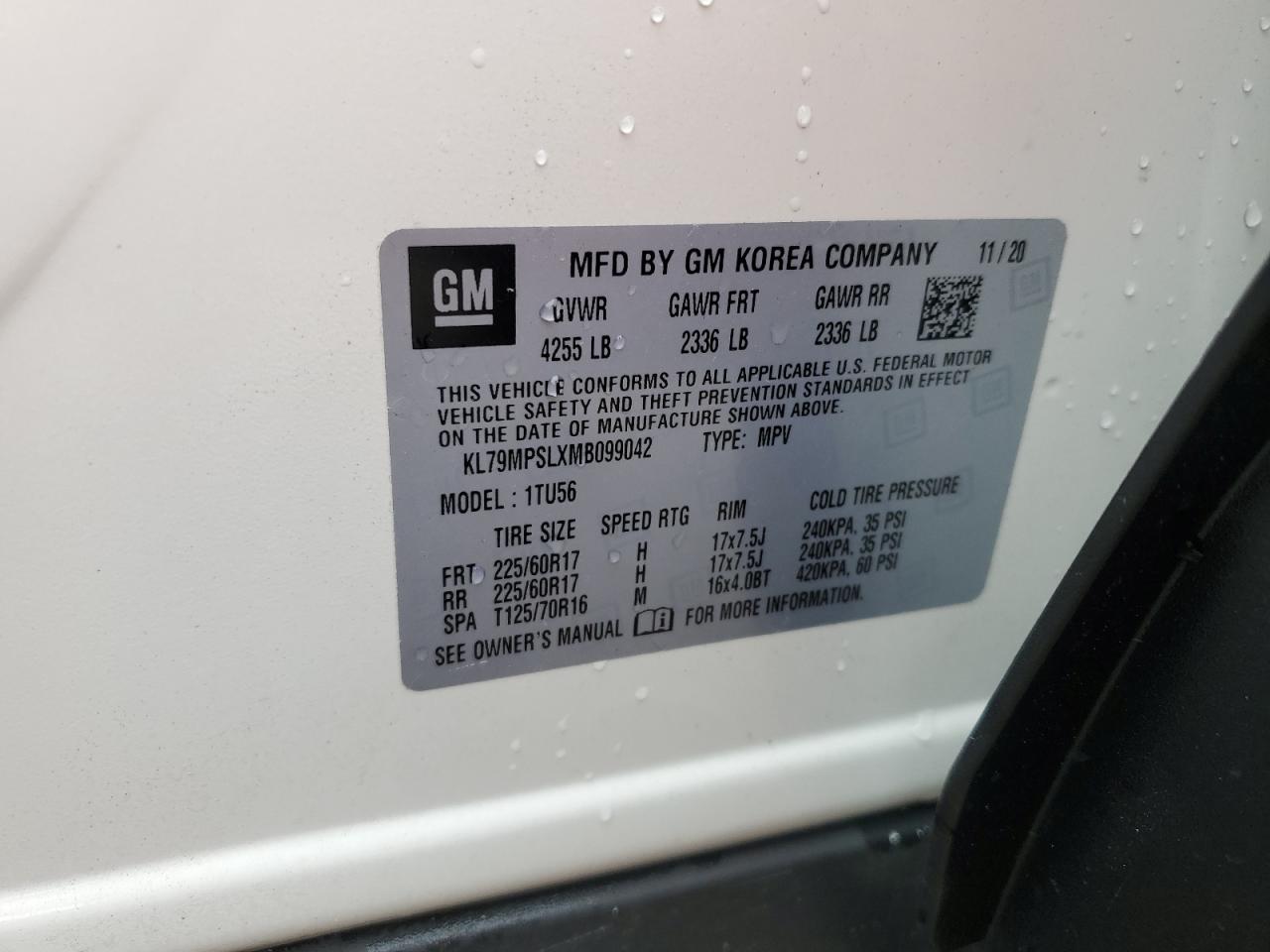 2021 Chevrolet Trailblazer Lt VIN: KL79MPSLXMB099042 Lot: 85681165