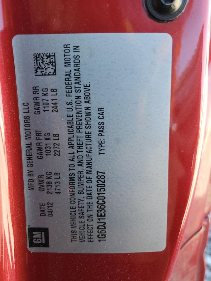 2012 Cadillac Cts Performance Collection VIN: 1G6DJ1E36C0150287 Lot: 82446965