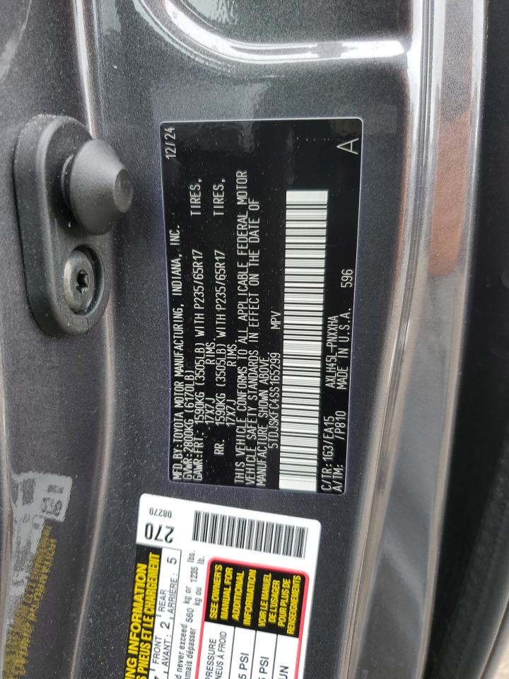 2025 Toyota Sienna Xle VIN: 5TDJSKFC4SS165299 Lot: 82189675