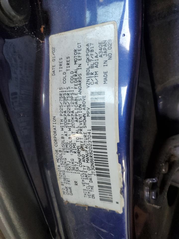2002 Toyota 4Runner Sr5 VIN: JT3GN86R820237041 Lot: 85518775