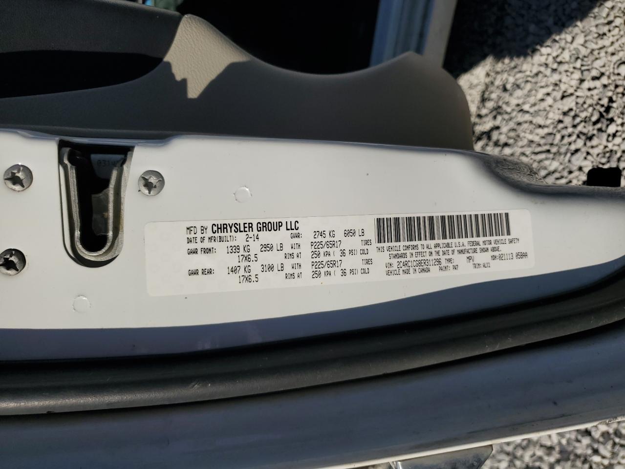 2014 Chrysler Town & Country Touring L VIN: 2C4RC1CG8ER311296 Lot: 85006545