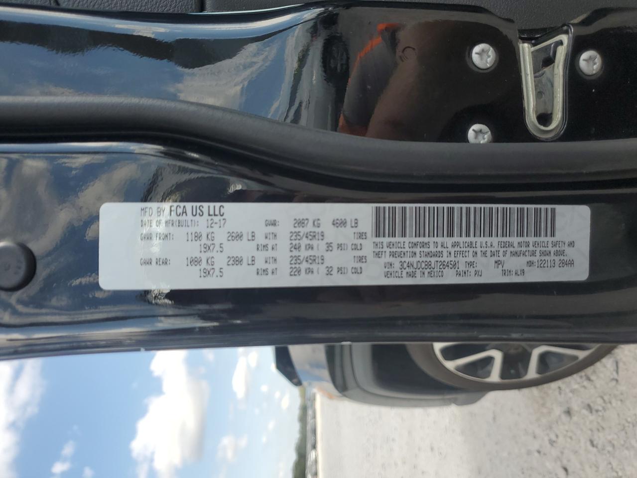 2018 Jeep Compass Limited VIN: 3C4NJDCB8JT264501 Lot: 82075215