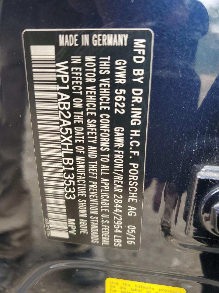 2017 Porsche Macan S VIN: WP1AB2A5XHLB13533 Lot: 86316935