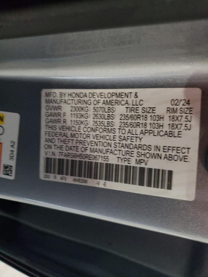2024 Honda Cr-V Sport VIN: 7FARS6H50RE067155 Lot: 86235405