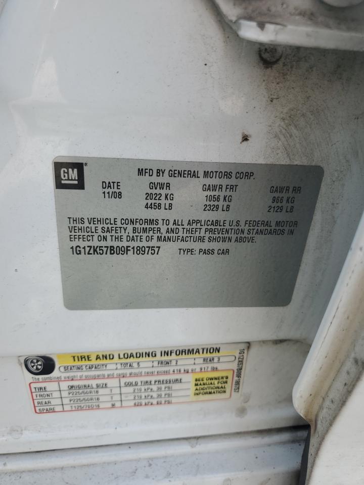 2009 Chevrolet Malibu Ltz VIN: 1G1ZK57B09F189757 Lot: 85813515