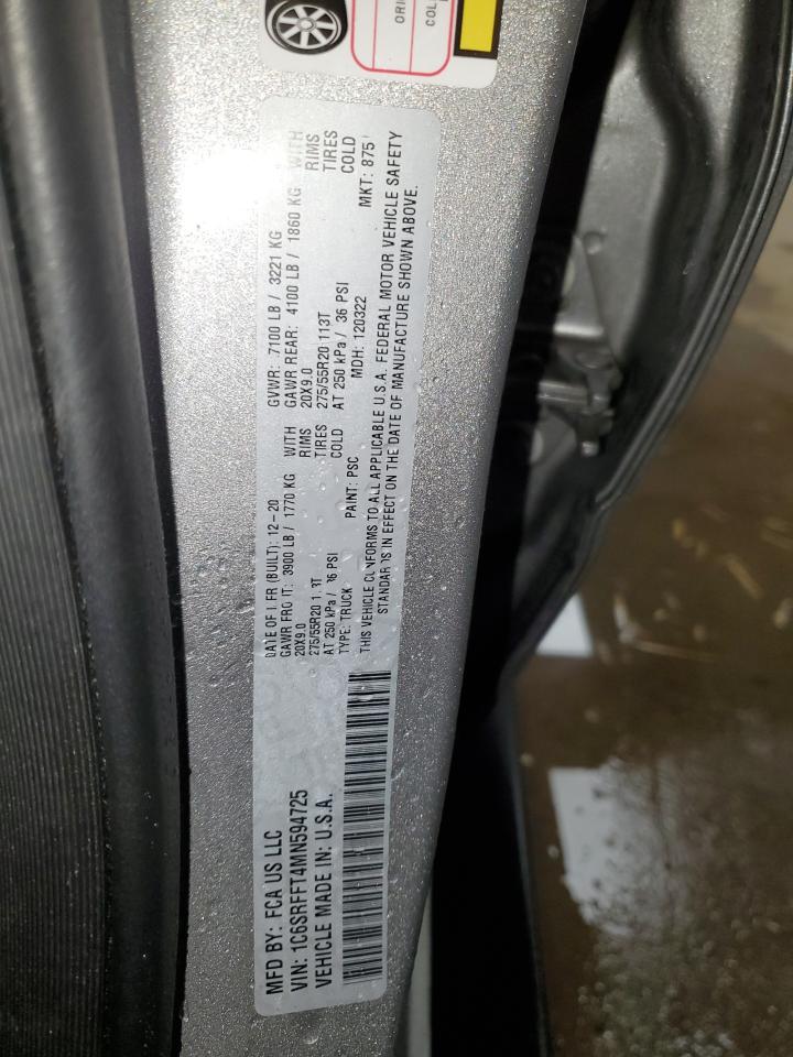 2021 Ram 1500 Big Horn/Lone Star VIN: 1C6SRFFT4MN594725 Lot: 91006635