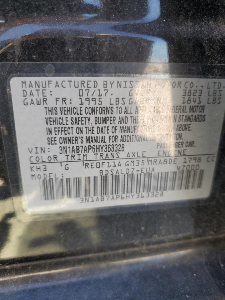 2017 Nissan Sentra S VIN: 3N1AB7AP6HY363328 Lot: 85368545